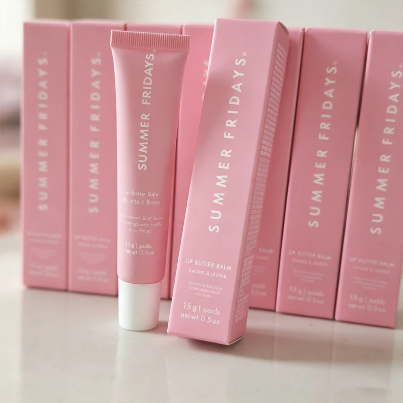 Summer Friday's Lip Balm Strawberry Soft Serv Moisturizing Transparent Lip Gloss Remove Dead Skin and Moisturize Lips Lipstick