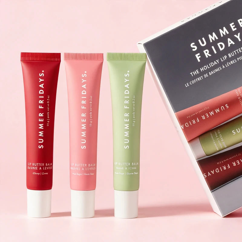 NEW Summer Fridays Mini Lip Gloss Set Vanilla Beige Lip Balm Long Lasting Moisturizing Smooth Soft Tube Makeup Lip Care Suit
