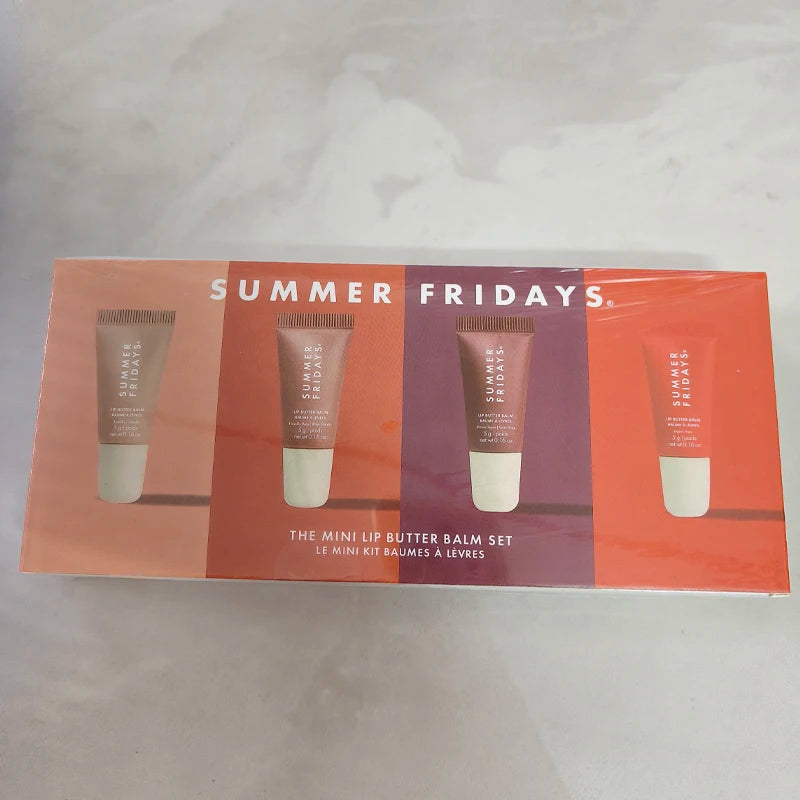 NEW Summer Fridays Jet Lag Mask Mini Lip Gloss Set Vanilla Beige Lip Balm Long Lasting Moisturizing Smooth Soft Tube Care Makeup