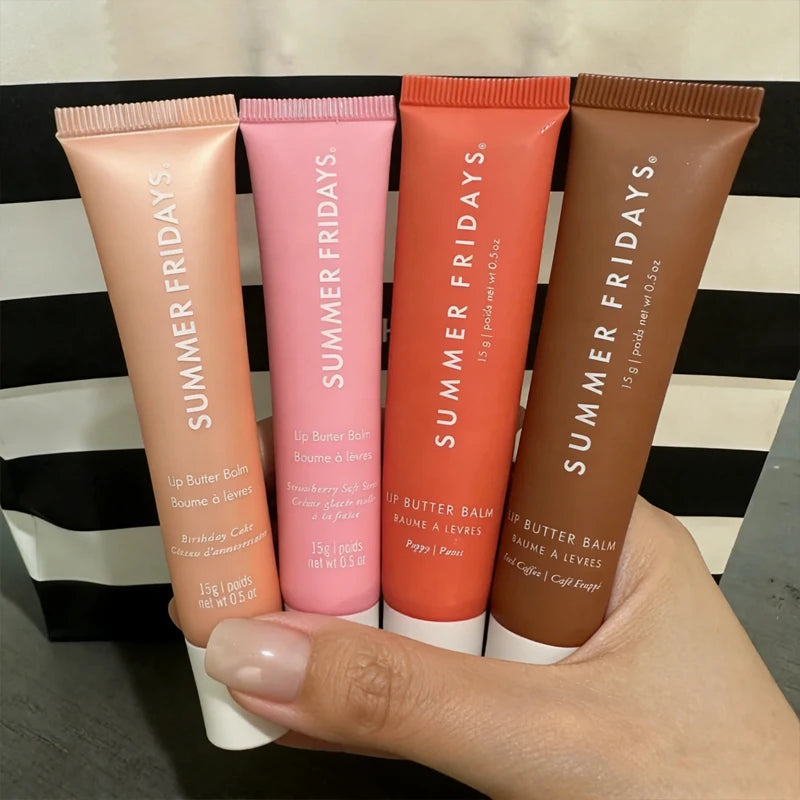 NEW Summer Fridays Jet Lag Mask Mini Lip Gloss Set Vanilla Beige Lip Balm Long Lasting Moisturizing Smooth Soft Tube Care Makeup