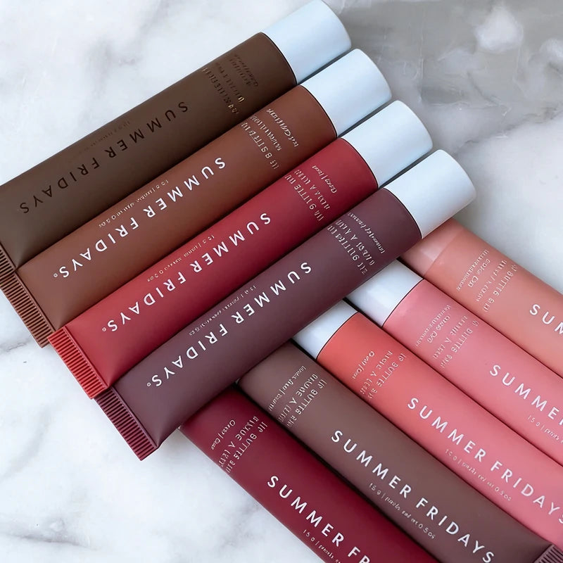 NEW Summer Fridays Mini Lip Gloss Set Vanilla Beige Lip Balm Long Lasting Moisturizing Smooth Soft Tube Makeup Lip Care Suit