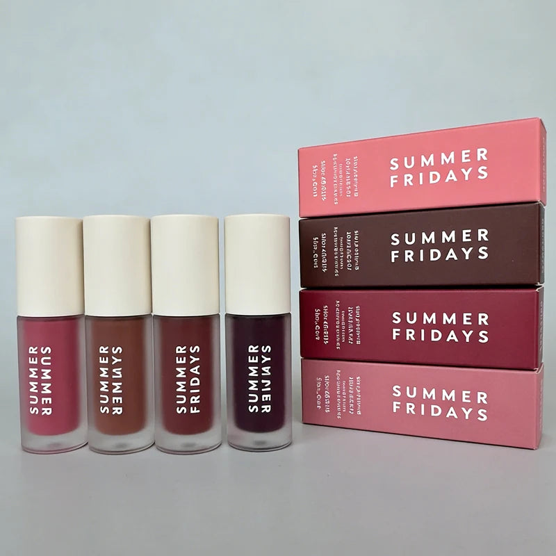 NEW Summer Fridays Mini Lip Gloss Set Vanilla Beige Lip Balm Long Lasting Moisturizing Smooth Soft Tube Makeup Lip Care Suit