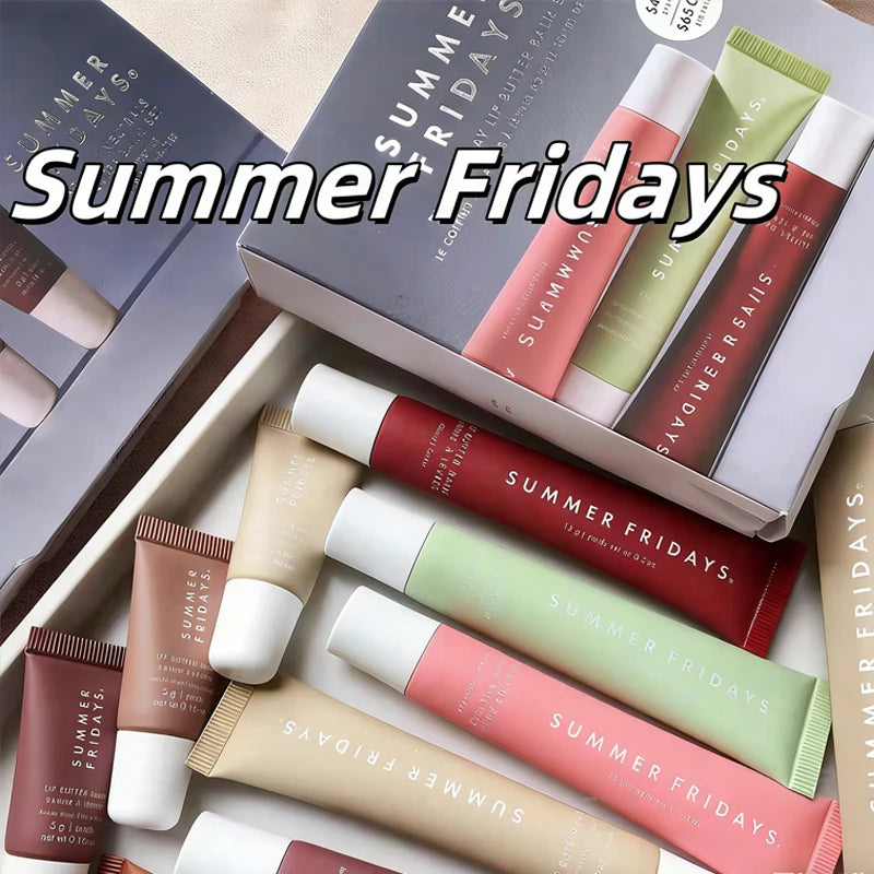 NEW Summer Fridays Jet Lag Mask Mini Lip Gloss Set Vanilla Beige Lip Balm Long Lasting Moisturizing Smooth Soft Tube Care Makeup
